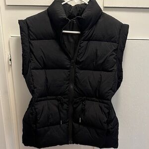 Black Quilted Puffer Vest - Women